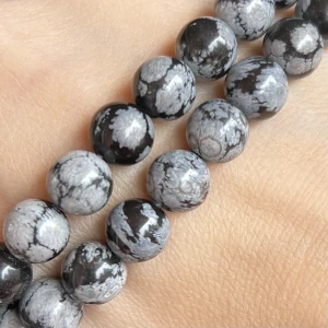 Obsidián vločkový 8 mm, balení 5 ks