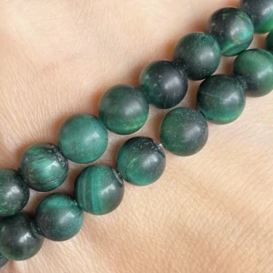 Tygří oko zelené, 6 mm, matné, balení 5 ks