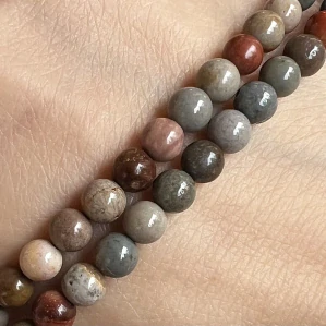 Jaspis oceánový, 4,5-5 mm, šňůra 38 cm (cca 86 korálků)