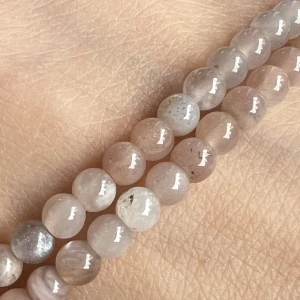 Sluneční kámen šedý, 4 mm, balení 5 ks