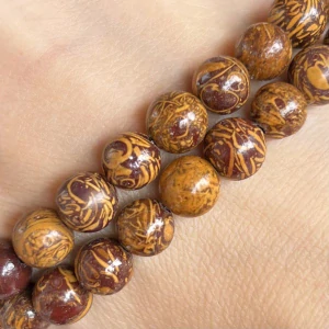 Jaspis sloní, kvalita B, 8 mm, balení 5 ks