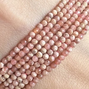 Rodochrozit, 2 mm, šňůra 38 cm (cca 90 korálků)