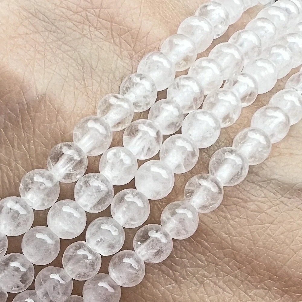 Jadeit bílý, 4-4,5 mm, šňůra 38 cm (cca 85 korálků)