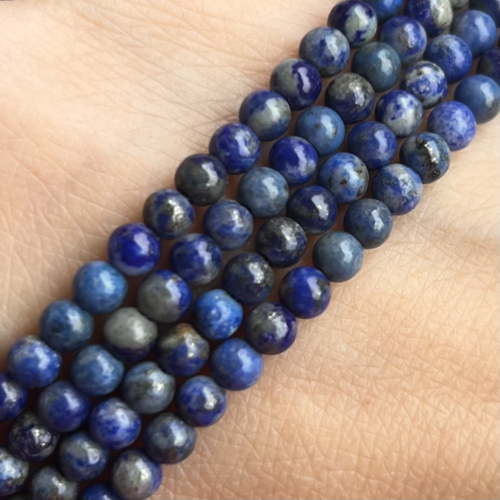 Lapis lazuli, kvalita B, 3,5-4 mm, balení 5 ks