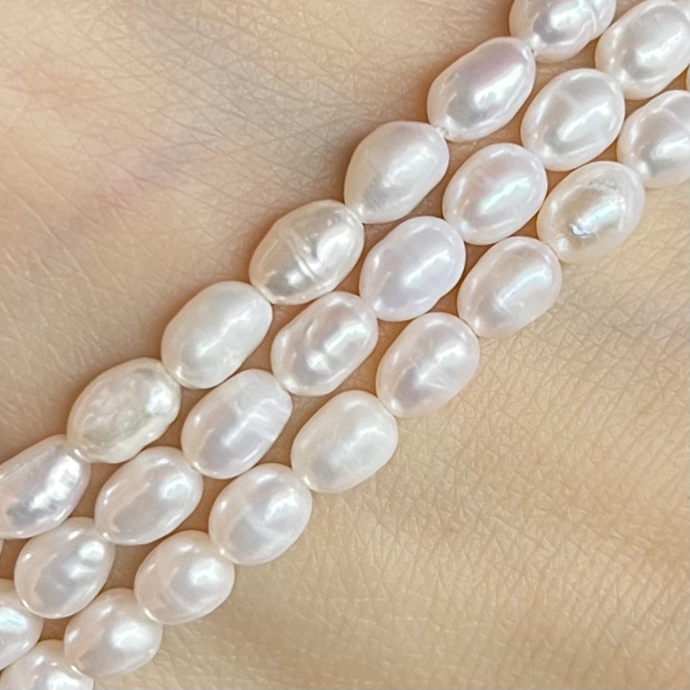 Říční perly, 7x5 mm, balení 5 ks