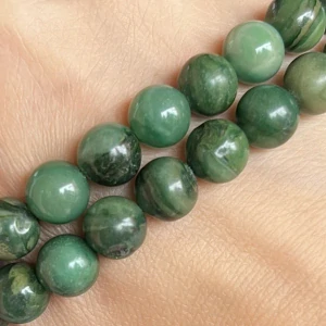 Jadeit africký, kvalita A, 8 mm, balení 5 ks