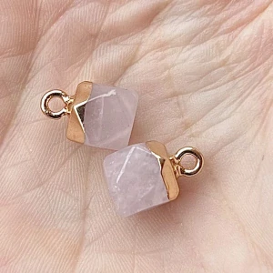 Růženín přívěsek pokovený, kvalita B, 11x8 mm