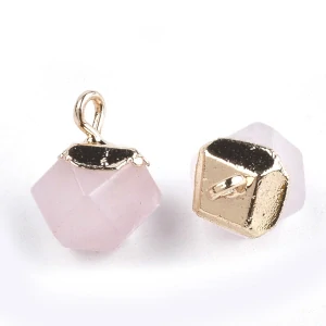 Růženín přívěsek pokovený, kvalita B, 11x8 mm
