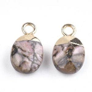 Přívěsek rodonit, broušený, 14x8x5 mm
