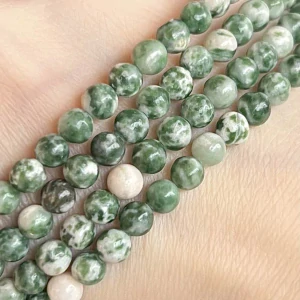 Jaspis zelený skvrnitý, kvalita B, 4,5-5 mm, balení 5 ks