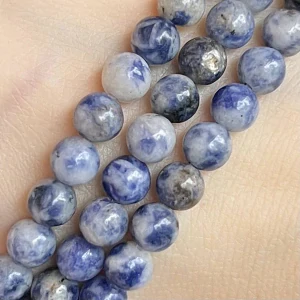 Jaspis modrý skvrnitý, kvalita B, 6 mm, balení 5 ks