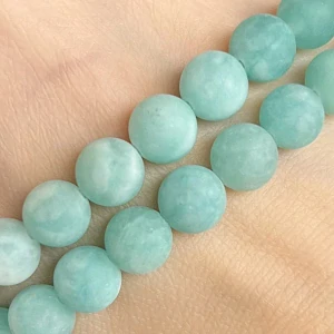 Jadeit tyrkysový barvený, matný, 8 mm, balení 5 ks