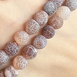 Achát ledový hnědý, 8 mm, balení 5 ks