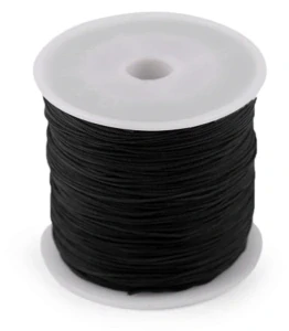 Polyesterová šňůrka černá, 0,7mm, návin cca 80m
