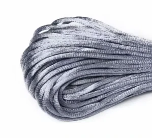 Saténová šňůrka šedá, Ø 1 mm, návin 5 m