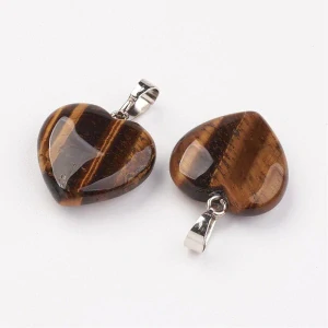 Přívěsek srdce - tygří oko, 23x20x6 mm