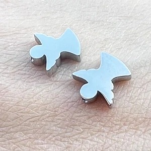 Anděl ocel, 9x10mm, stříbrný
