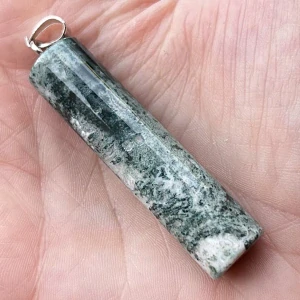 Přívěsek achát mechový, 55x13mm