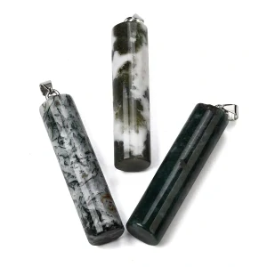 Přívěsek achát mechový, 55x13mm