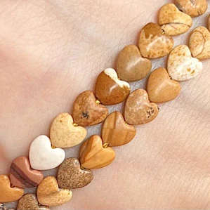 Jaspis obrázkový srdce, cca 6 mm, balení 5 ks