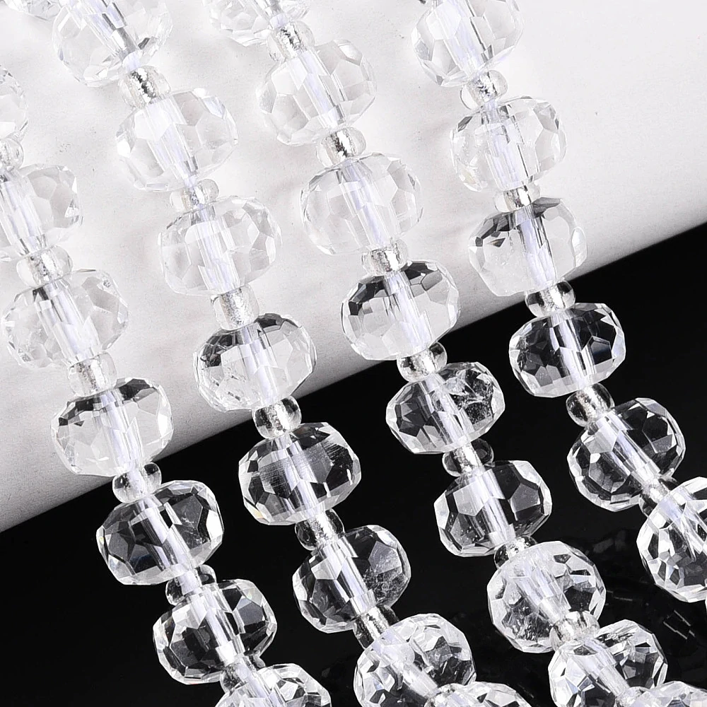 Rondelky - imitace křišťálu, 7~8.5x5~7mm, balení 5 ks