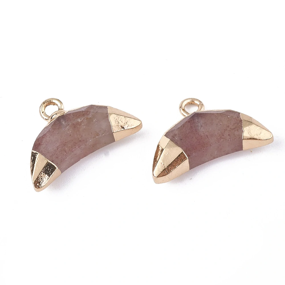 Přívěsek měsíc - křemen jahodový, 12x18 mm