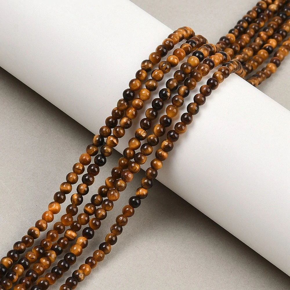 Tygří oko, kvalita A, 3-3,5 mm, šňůra 38 cm (cca 120 korálků)