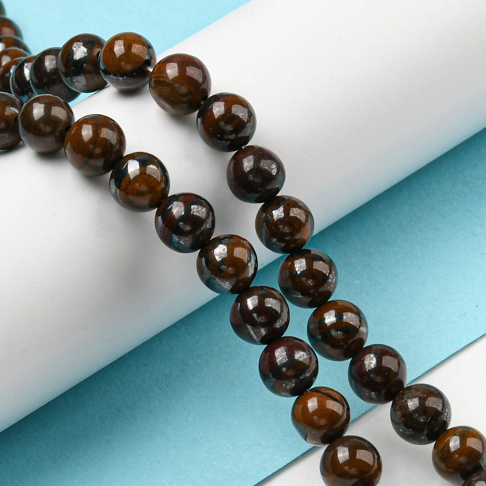 Tygří železo, 8-8,5 mm, šňůra 38 cm (cca 45 korálků)