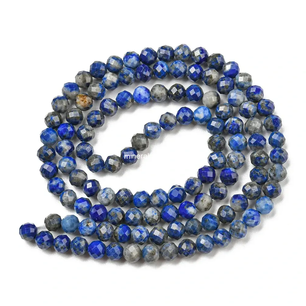 Lapis lazuli, 3-3,5 mm, fasetovaný, šňůra 38 cm (cca 144 korálků)