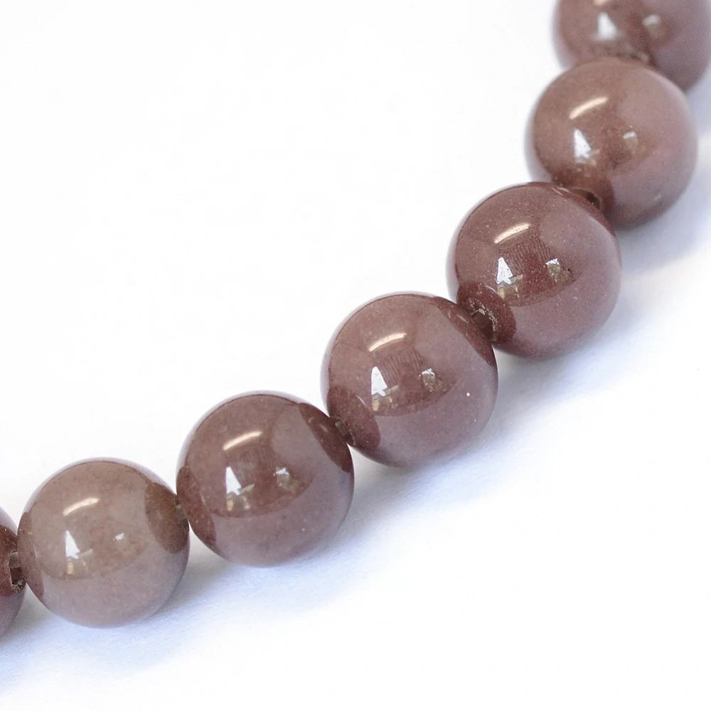 Avanturín fialovo hnědý, 8-8,5 mm, šňůra 38 cm (cca 46 korálků)