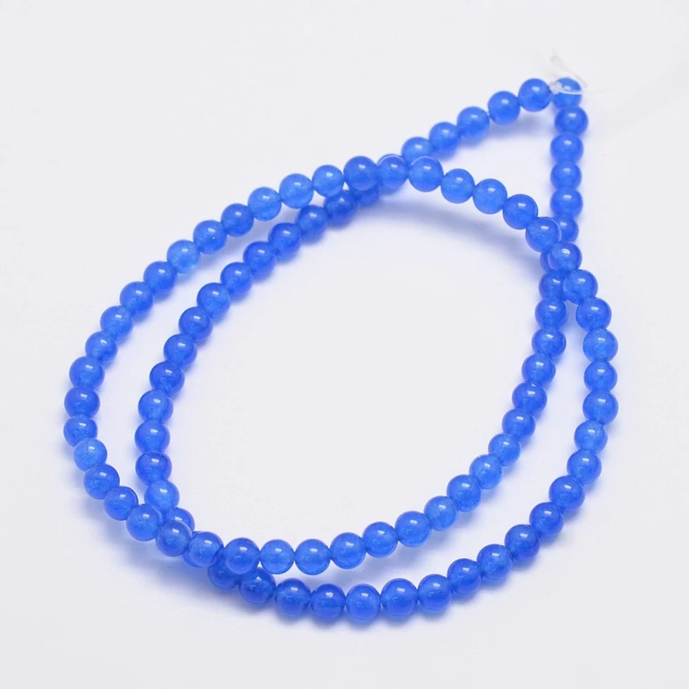 Jadeit tmavě modrý, 4 mm, šňůra 38 cm (cca 92 korálků)