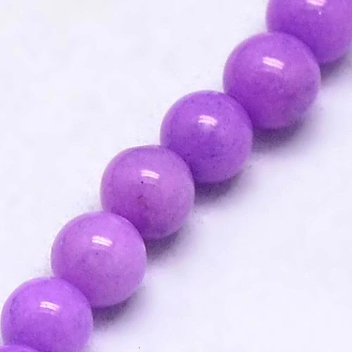 Jadeit fialový, 8 mm, šňůra 38 cm (cca 46 korálků)