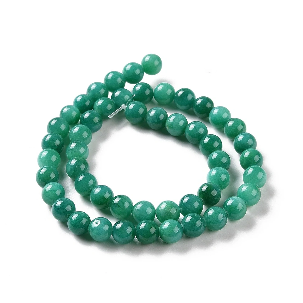 Jadeit zelený, 8 mm, šňůra 38 cm