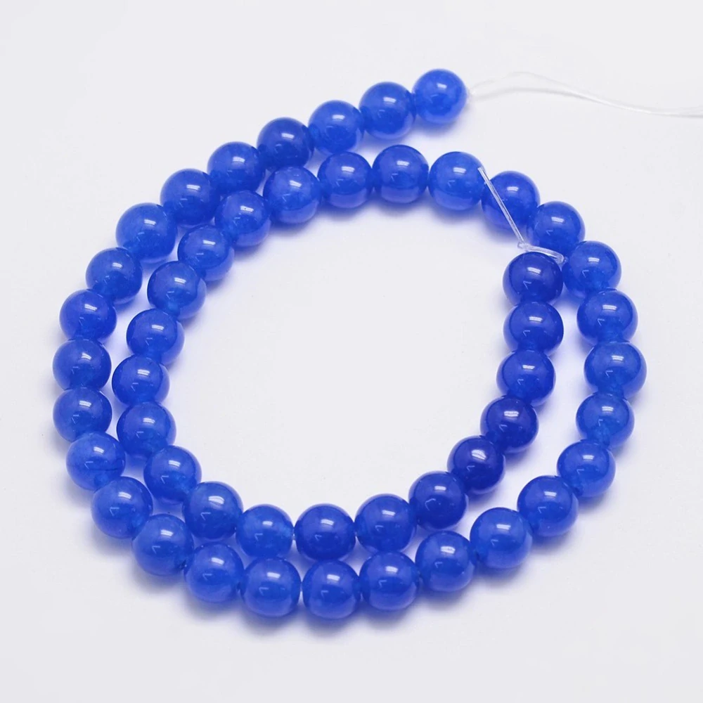 Jadeit tmavě modrý, 8 mm, šňůra 38 cm (cca 48 korálků)