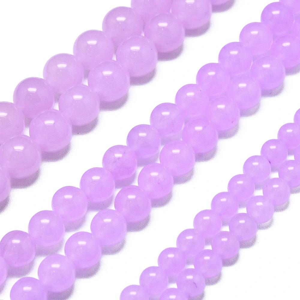 Jadeit světle fialový, 4-4,5 mm, šňůra 38 cm (cca 92 korálků)
