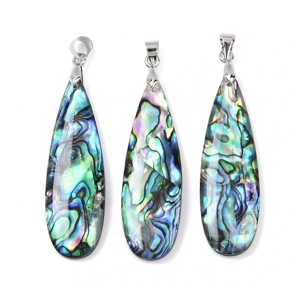 Abalone přívěsek kapka, 40x12.5x4.5mm