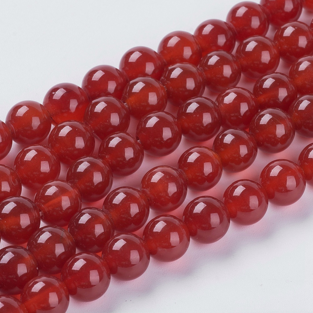 Karneol, 4,5-5 mm, šňůra 38 cm (cca 84 korálků)
