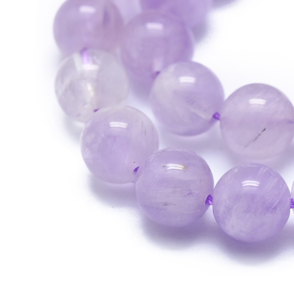 Ametyst levandulový, 8 mm, šňůra 38 cm (cca 48 korálků)