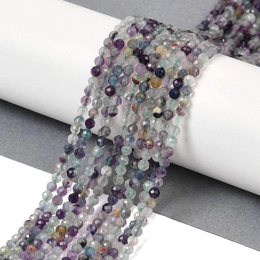 Fluorit, fasetovaný, 3-3,5 mm, balení 5 ks