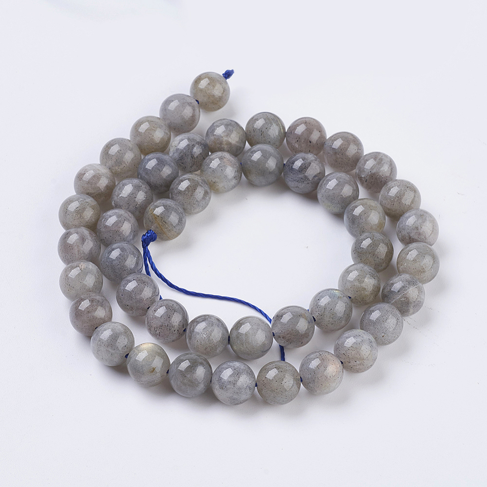 Labradorit, 8 mm, šňůra 38 cm (cca 47 korálků)