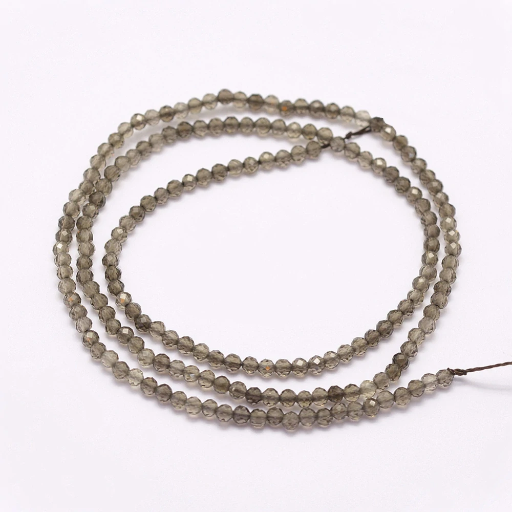 Záhněda, fasetovaná, 3 mm, šňůra 38 cm (cca 132 korálků)