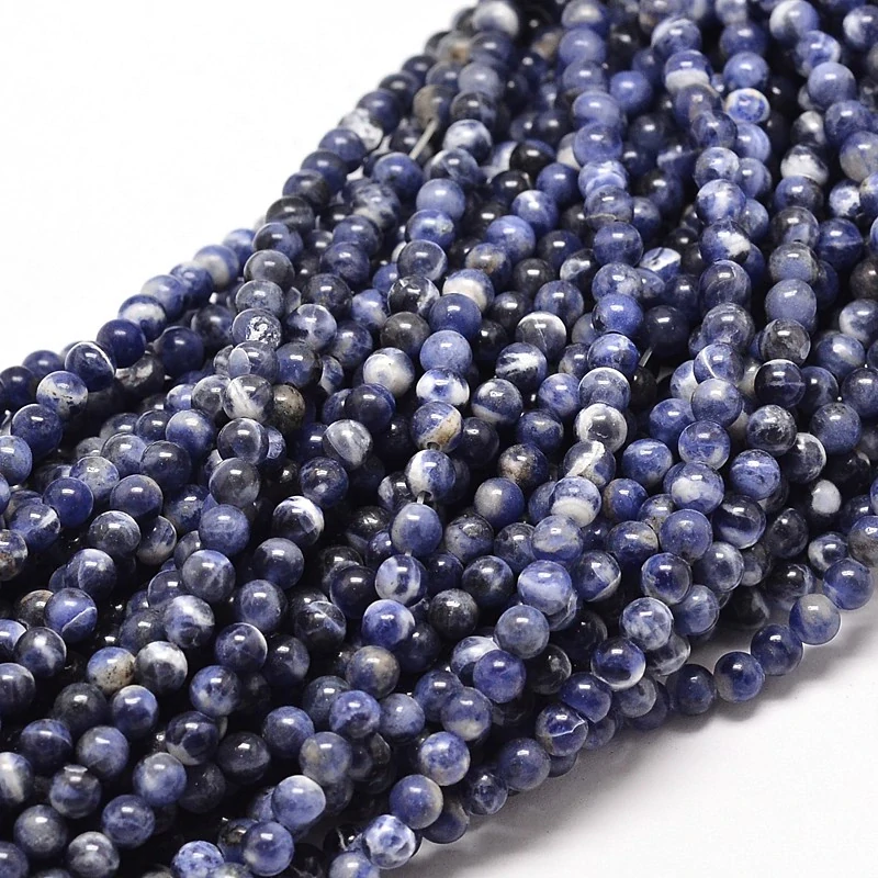 Sodalit, 4,5-5 mm, šňůra 38 cm (cca 85 korálků)