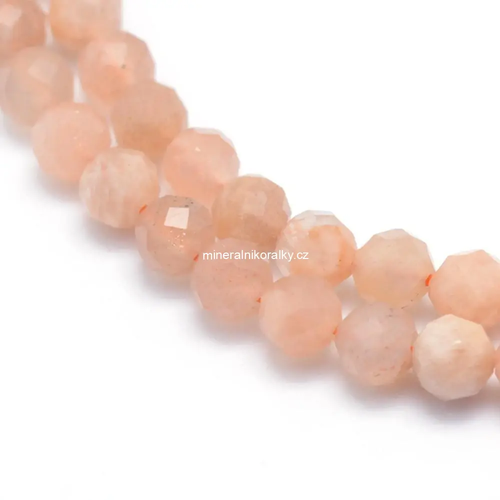 Sluneční kámen; 2,5 mm; fasetovaný; balení 5 ks