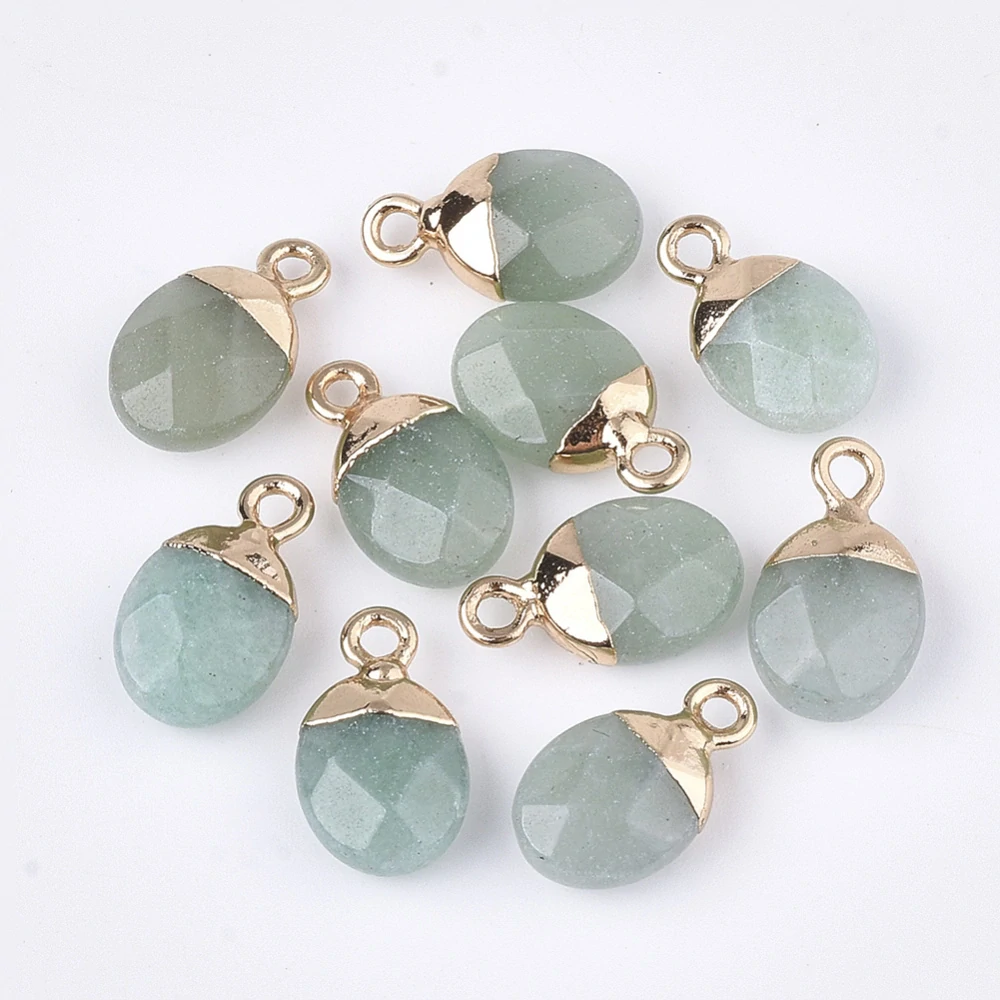 Přívěsek avanturin zelený, broušený, 14x8x5 mm