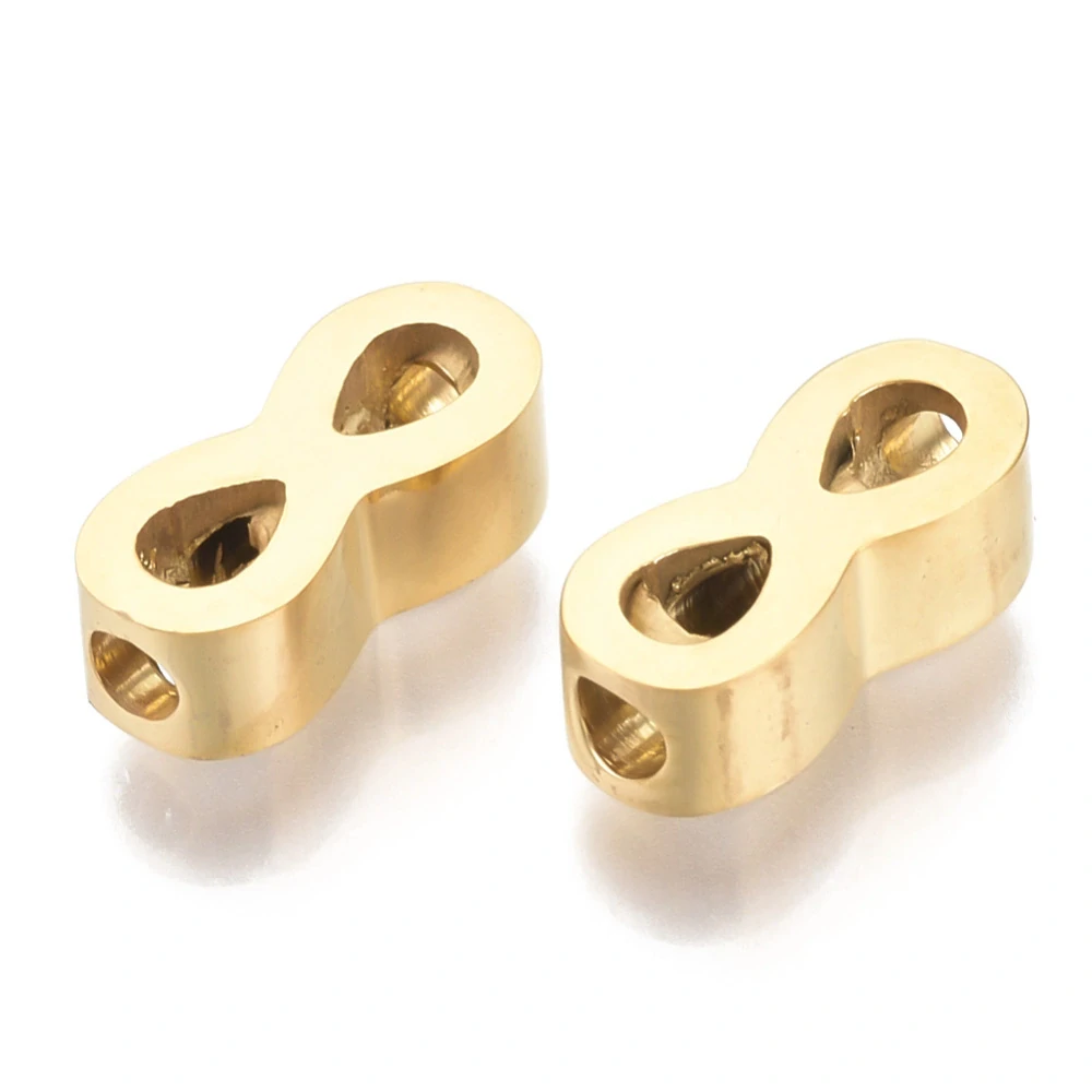 304 Nerezové Nekonečno, zlaté, 10x4 mm