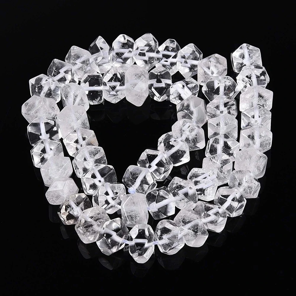 Křišťál nugetky, 7~8x10~14x10~14mm, půlšňůra 19 cm