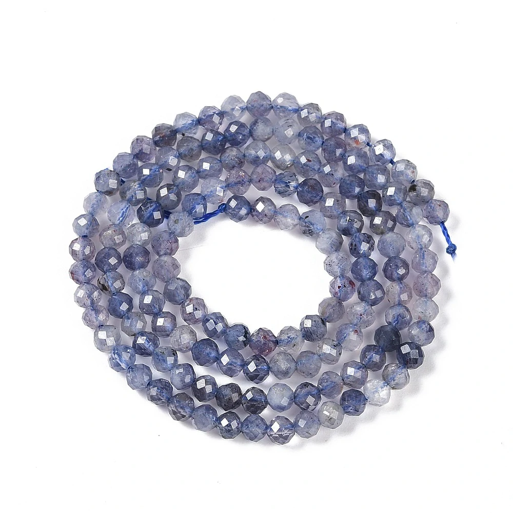 Iolit fasetovaný, 3 mm, šňůra 38 cm