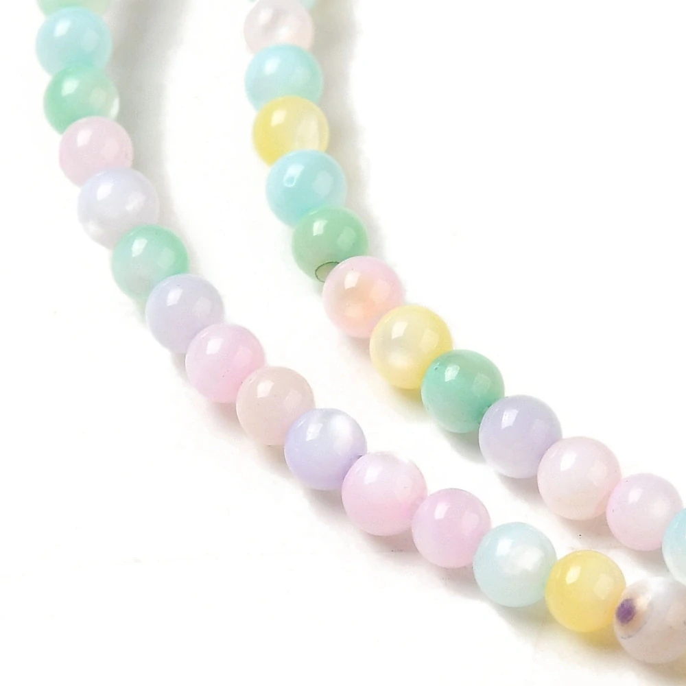 Korálky z mušloviny - jarní mix, 2,5-3 mm, šňůra 38 cm 