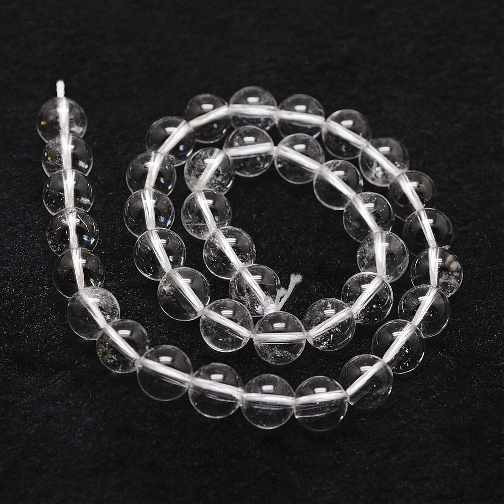 Křišťál čirý, kvalita A, 6 mm, šňůra 38 cm (cca 60 korálků)