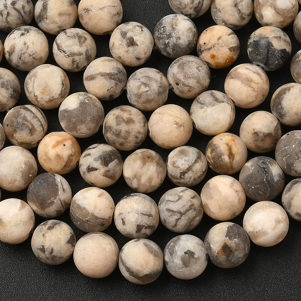 Živec matný, 8 mm, šňůra 38 cm (cca 46 korálků)